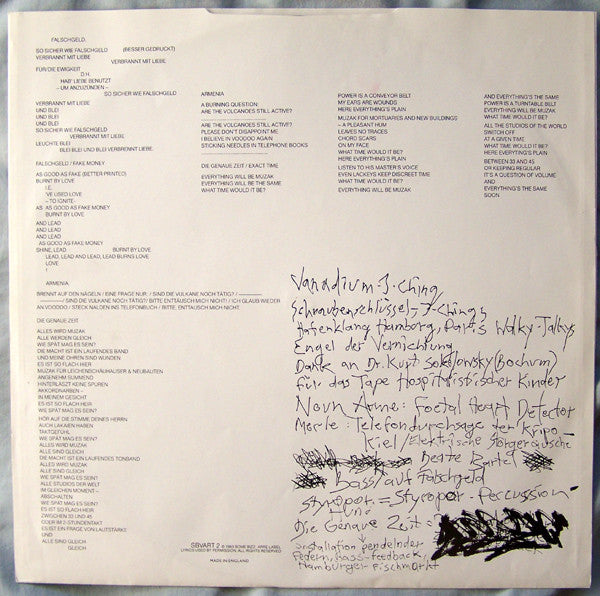 Einstürzende Neubauten : Zeichnungen Des Patienten O.T. (Drawings Of Patient O.T.) (LP, Album, RP)