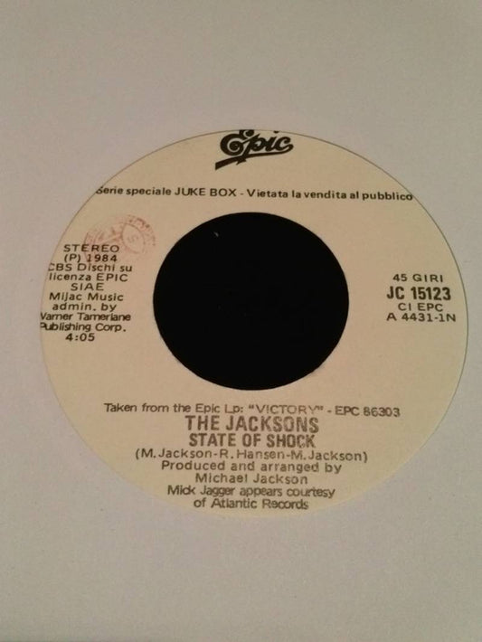 The Jacksons / Deniece Williams : State Of Shock / Let's Hear It For The Boy (7", Jukebox)