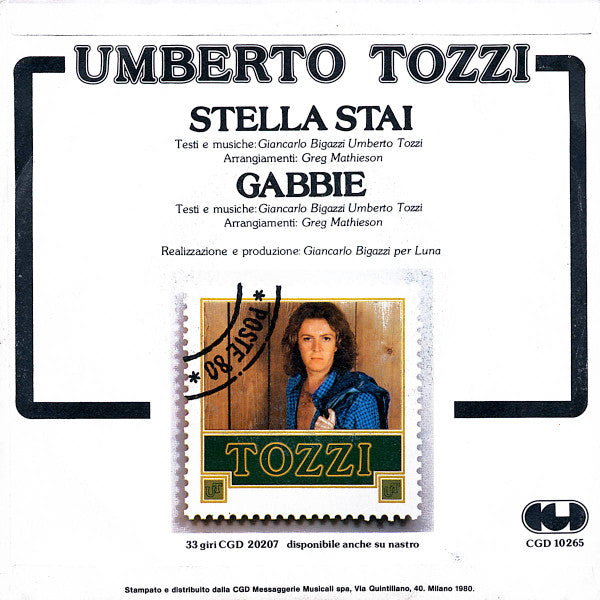 Umberto Tozzi : Stella Stai (7", Single)