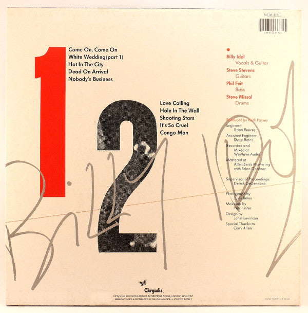 Billy Idol : Billy Idol (LP, Album, RE)