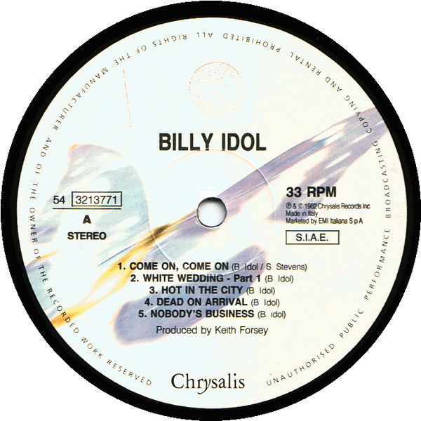 Billy Idol : Billy Idol (LP, Album, RE)