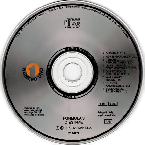 Formula 3 : Dies Irae (CD, Album, RE)