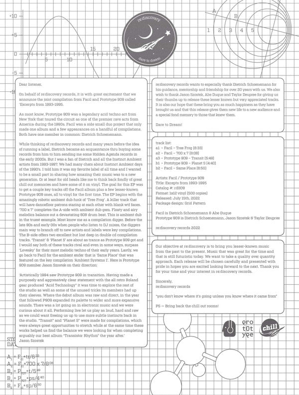 Facil, Prototype 909 : Excerpts From 1993 - 1995  (12", EP, Comp, Ltd)