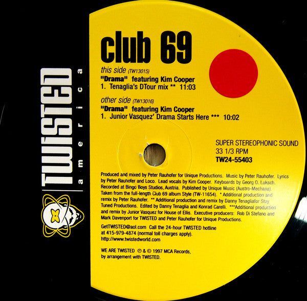 Club 69 Featuring Kim Cooper : Drama (2x12")