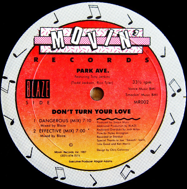 Park Avenue Featuring Tony Jenkins : Don't Turn Your Love (12")