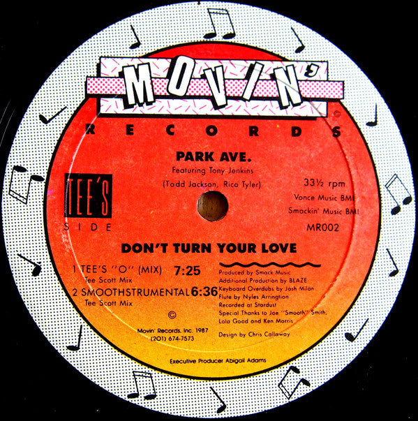 Park Avenue Featuring Tony Jenkins : Don't Turn Your Love (12")