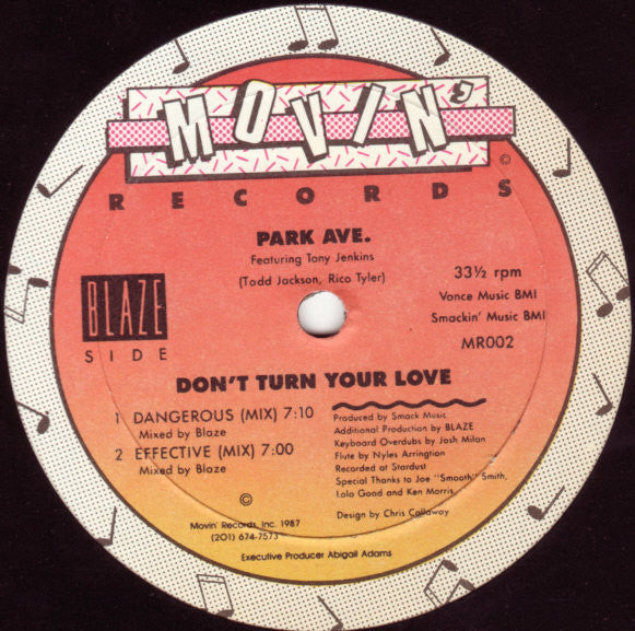 Park Avenue Featuring Tony Jenkins : Don't Turn Your Love (12")