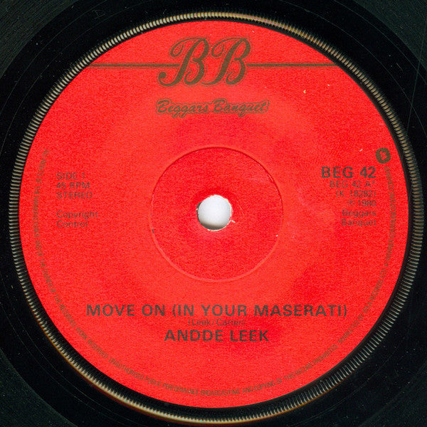 Andy Leek : Move On (In Your Maserati) (7", Single)