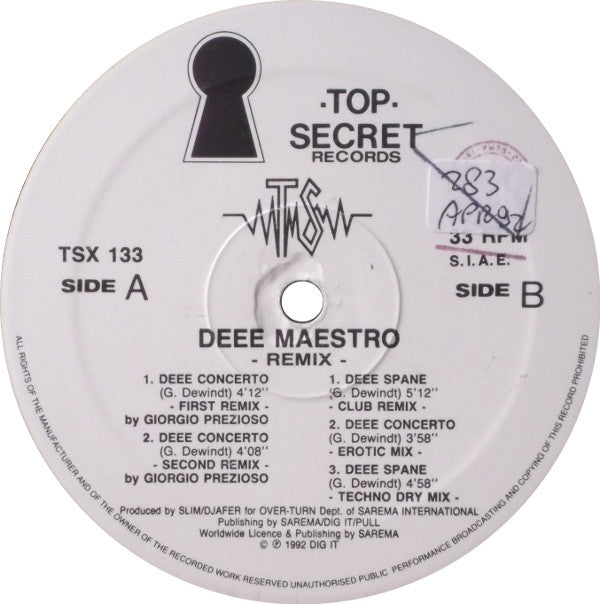 Deee Maestro : Deee Concerto (Remix) (12")