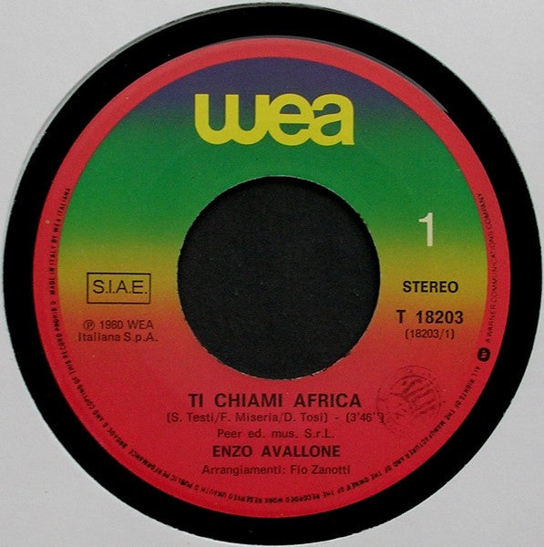 Enzo Avallone : Ti Chiami Africa (7", Single)