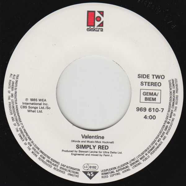 Simply Red : Come To My Aid (7", Single, whi)