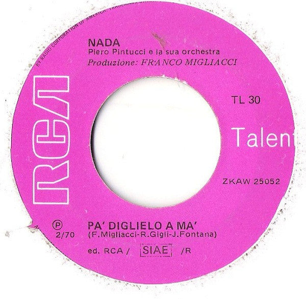 Nada (8) : Pa' Diglielo A Ma' (7", Mono)