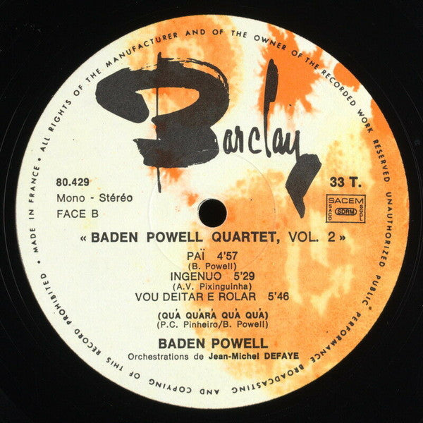 Baden Powell Quartet : Vol. 2 (LP, Album)