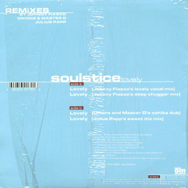 Soulstice : Lovely (Remixes) (12")