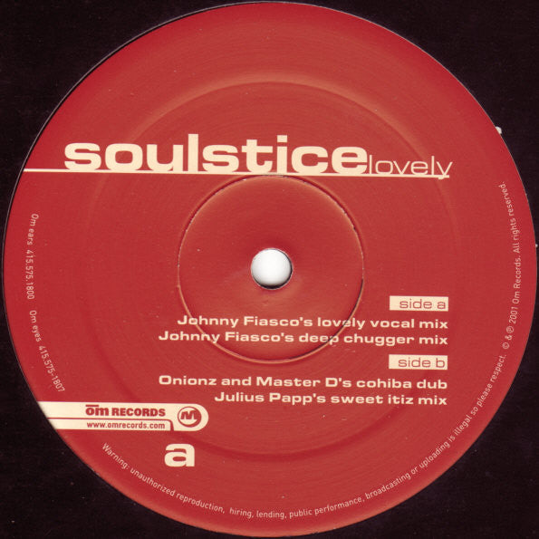 Soulstice : Lovely (Remixes) (12")