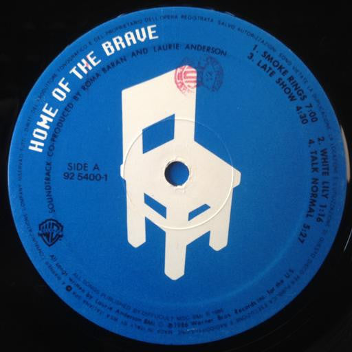 Laurie Anderson : Home Of The Brave (LP, Album)