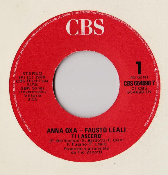 Anna Oxa, Fausto Leali : Ti Lascerò (7")