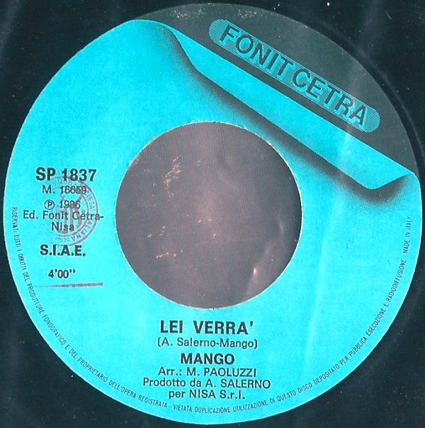 Mango (2) : Lei Verrà (7")