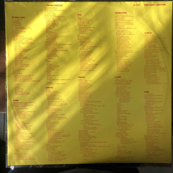 Renato Zero : Leoni Si Nasce (LP, Album)