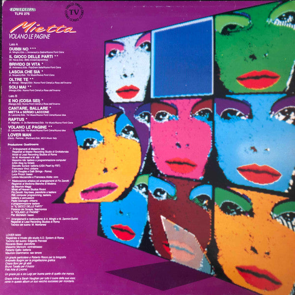 Mietta : Volano Le Pagine (LP, Album)