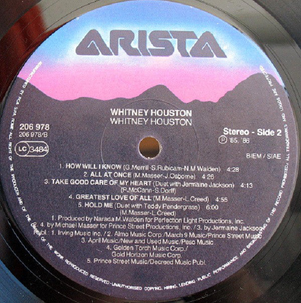 Whitney Houston : Whitney Houston (LP, Album)