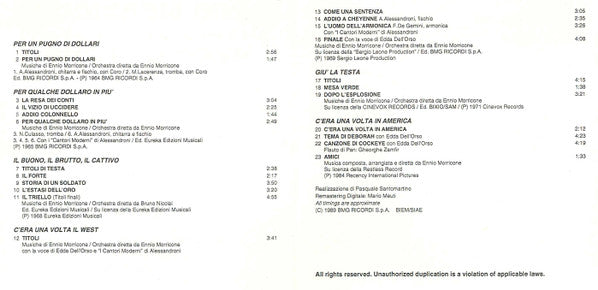 Ennio Morricone : Le Colonne Sonore Originali Dei Film Di Sergio Leone (CD, Album, Comp, RE)