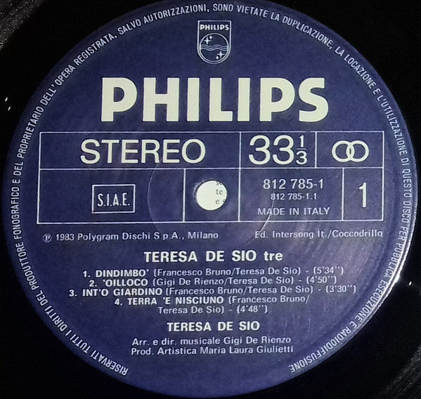 Teresa De Sio : Tre (LP, Album)