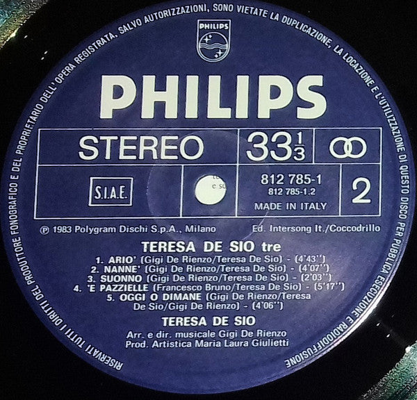 Teresa De Sio : Tre (LP, Album)