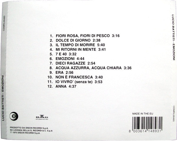 Lucio Battisti : Emozioni (CD, Album, RE)