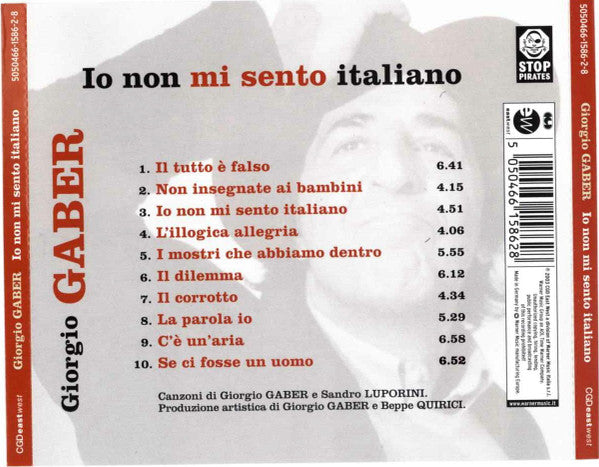 Giorgio Gaber : Io Non Mi Sento Italiano (CD, Album)