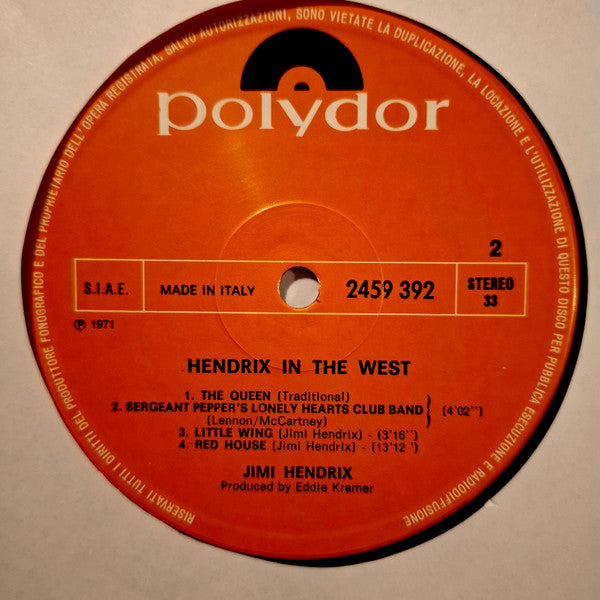 Jimi Hendrix : Hendrix In The West (LP, Album, RE)