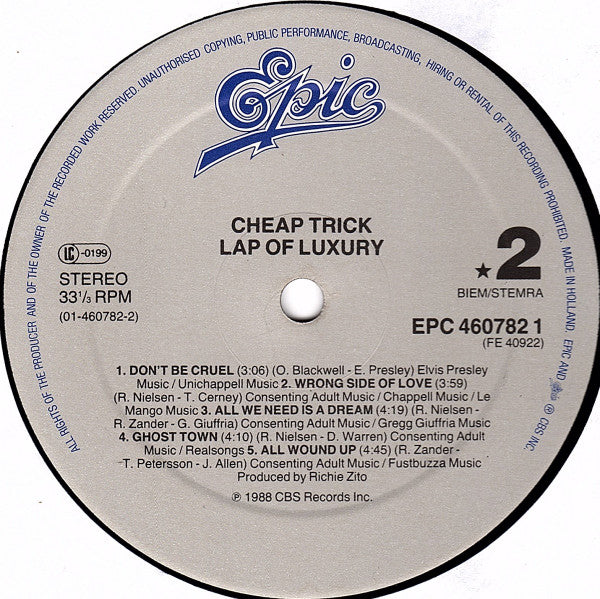 Cheap Trick : Lap Of Luxury (LP, Album)