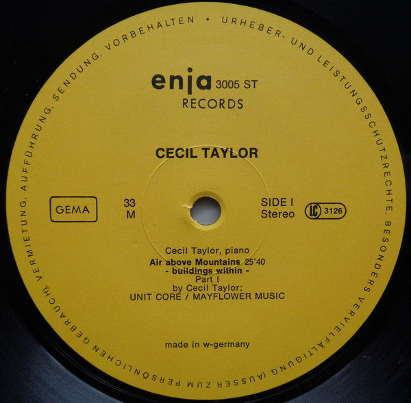 Cecil Taylor : Air Above Mountains < Buildings Within > (LP, Album, RE)