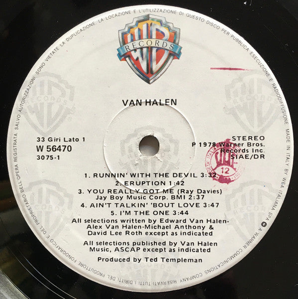 Van Halen : Van Halen (LP, Album)