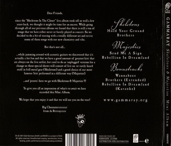 Gamma Ray : Skeletons And Majesties (CD, MiniAlbum, Dig)