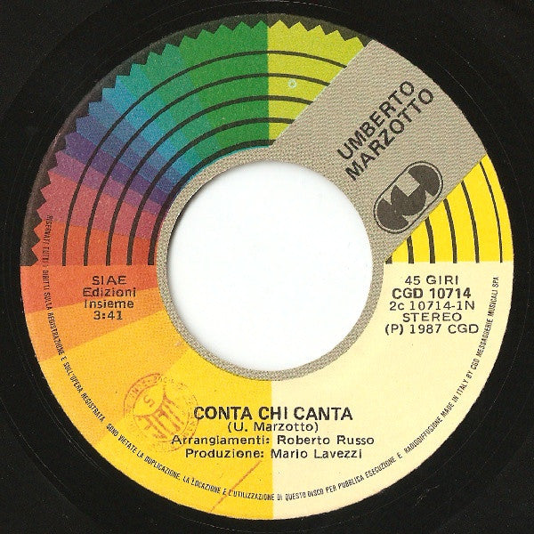 Umberto Marzotto : Conta Chi Canta (7")