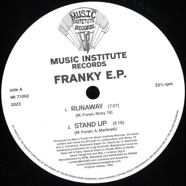 Marco Funari : Franky E.P. (12", EP, RE)