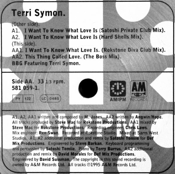 Terri Symon : I Want To Know (What Love Is) (12", Ltd)