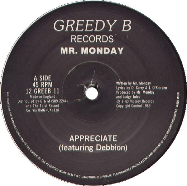 Mr. Monday : Appreciate / Keep On (12")