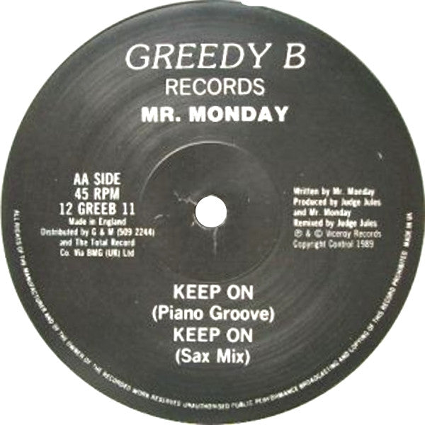 Mr. Monday : Appreciate / Keep On (12")