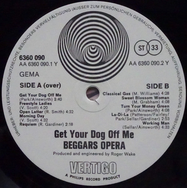 Beggars Opera : Get Your Dog Off Me! (LP, Album, Unl)