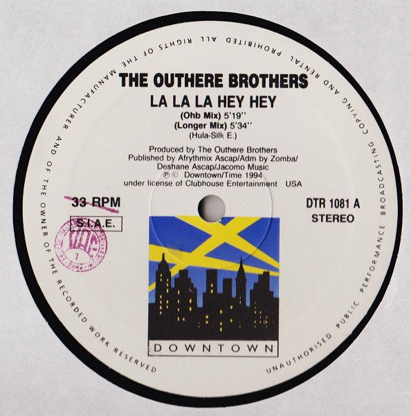 The Outhere Brothers : La La La Hey Hey (12")