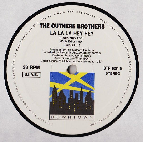 The Outhere Brothers : La La La Hey Hey (12")