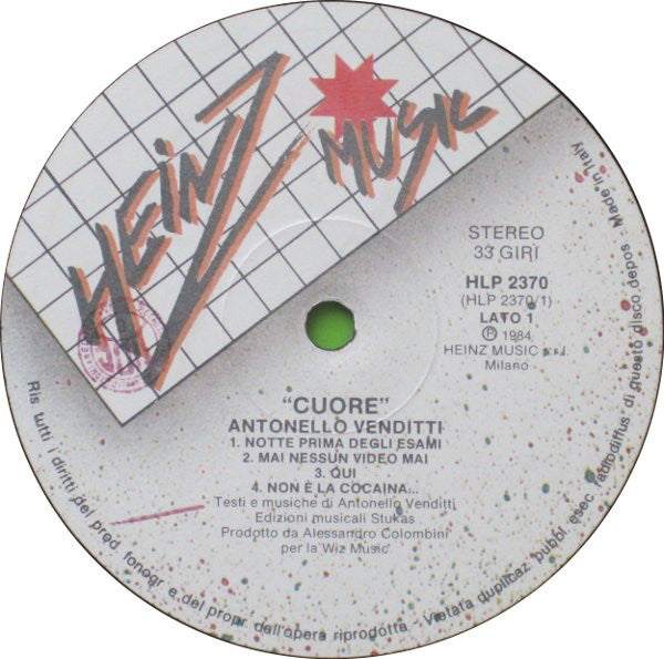 Antonello Venditti : Cuore (LP, Album)