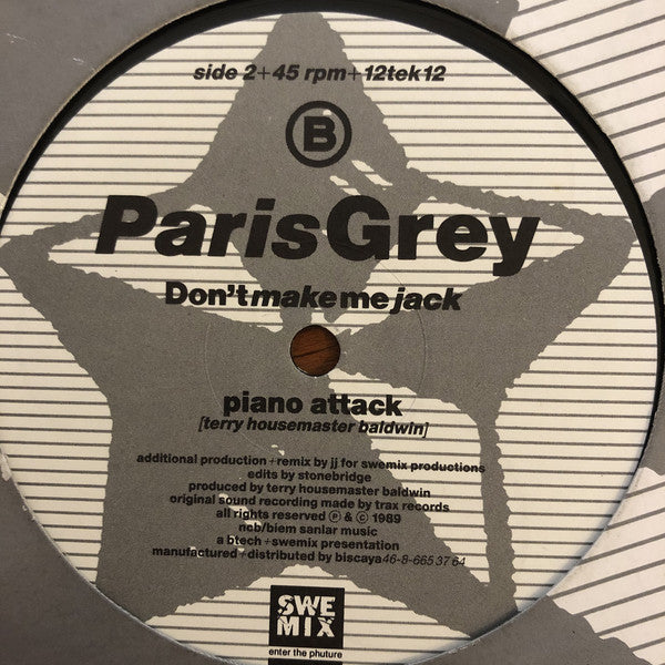 Paris Grey : Don't Make Me Jack (12")