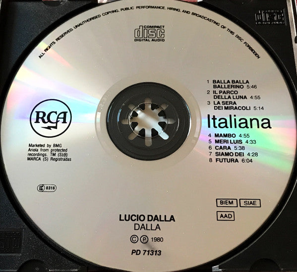 Lucio Dalla : Dalla (CD, Album, RE)