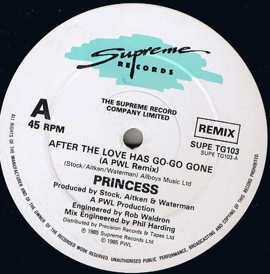 Princess : After The Love Has Go-Go Gone (12", Single)