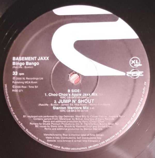 Basement Jaxx : Bingo Bango (12")