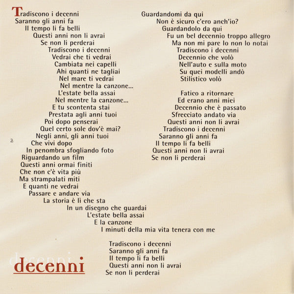 Amedeo Minghi : Decenni (CD, Album, Enh)