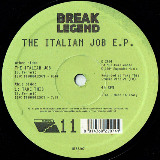 Break Legend : The Italian Job E.P. (12", EP)
